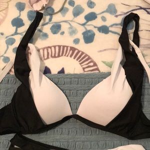 Black and White Push Up Bikini Set